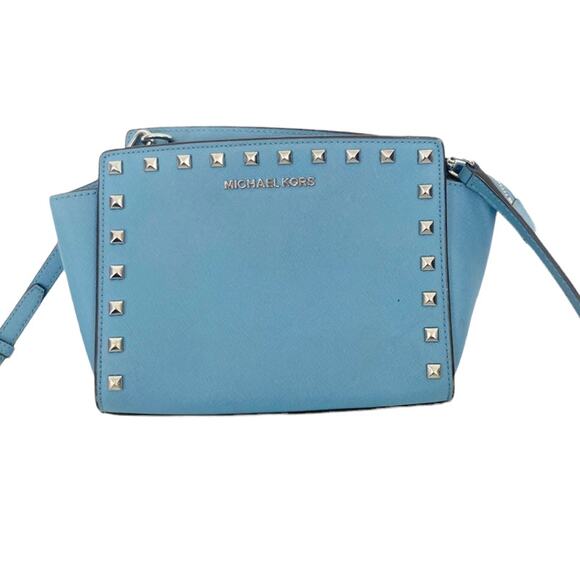 Michael Kors Light Blue Studded Crossbody Bag - Picture 8 of 8